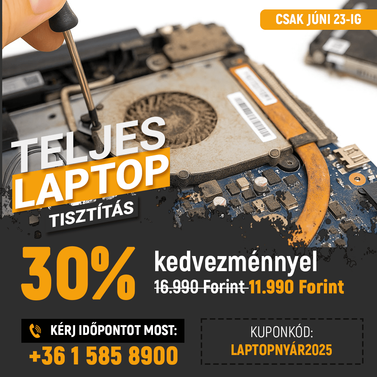 Laptop tisztítás promóció